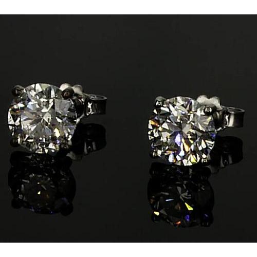 Orecchini Con Vero Diamanti 1.50 Carati Torro Stud Prong Set Bianco Gold 14K