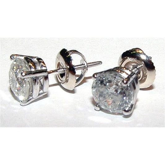 Orecchini Da Donna Con Genuino Diamante Tondo 2.02 Ct