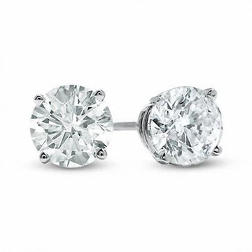 Orecchini Lady Studs 4 Carati Vero Diamanti Oro Bianco 14K