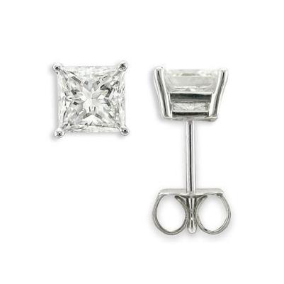 Orecchini Lady Studs In Oro Con Genuino Diamanti Taglio Principessa 4.50 Carati