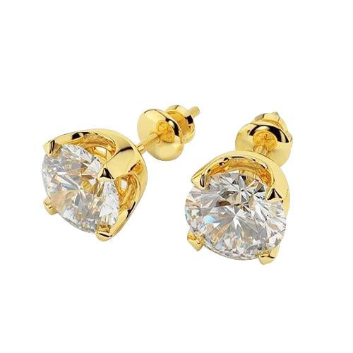 Orecchini Orecchini Con Naturale Diamanti 3.00 Carati Orecchini Oro Giallo 14K