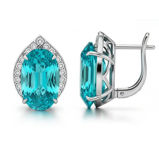 Orecchini Paraiba scintillanti in oro bianco 2,70 ct