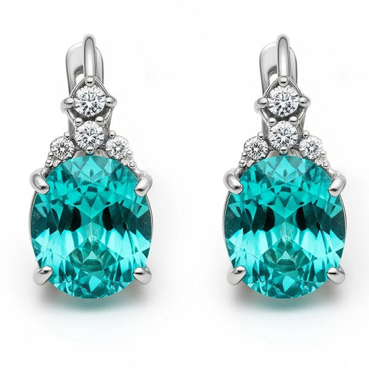 Orecchini classici Paraiba con chiusura a scatto