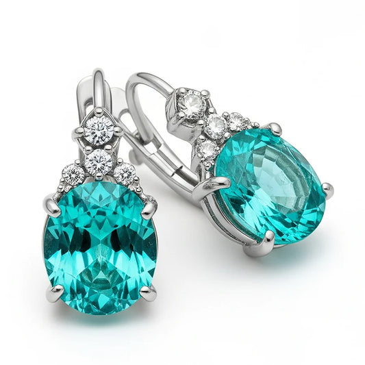 Orecchini classici Paraiba con chiusura a scatto