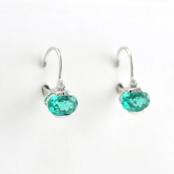 Orecchini ovali Paraiba con chiusura a leva
