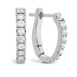 Orecchino A Cerchio Da Donna In Oro Bianco 14K Con Splendidi Genuino Diamanti A Taglio Rotondo Da 2.40 Ct