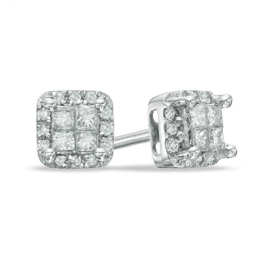 vero princess diamante 3.20carati orecchino vista frontale