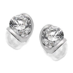 Orecchino Da Donna In Oro Bianco 14K Con Genuino Diamanti Taglio Rotondo F Vs1 Da 2.60 Ct