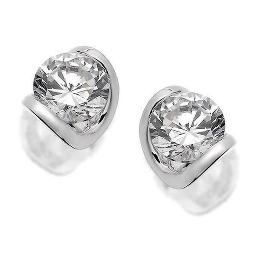 Orecchino Da Donna In Oro Bianco 14K Con Genuino Diamanti Taglio Rotondo F Vs1 Da 2.60 Ct