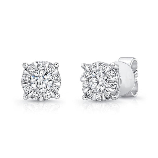vero round diamante 3.25carati orecchino vista frontale