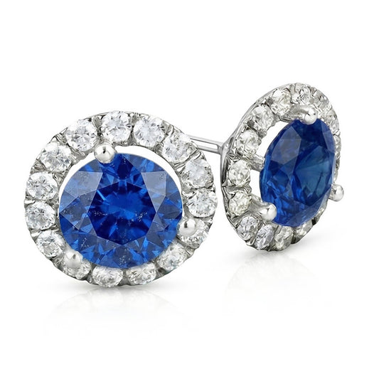 vero round diamante 6.40carati orecchino vista frontale