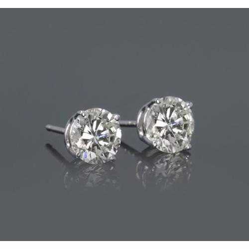 Orecchino Rotondo Con Diamante Vero Da 2 Carati