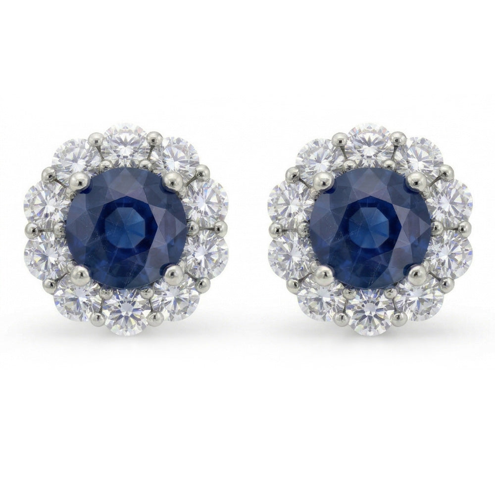 vero round diamante 4.50carati orecchino vista frontale