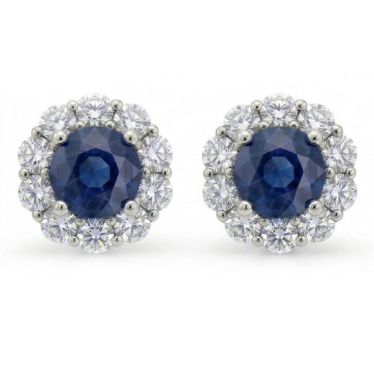 vero round diamante 4.50carati orecchino vista frontale