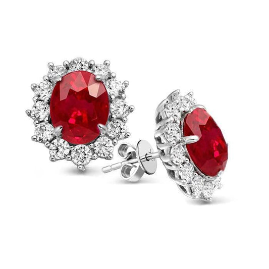 Orecchino a bottone in oro bianco 14 carati con diamanti a taglio rotondo da 8.50 ct - harrychadent.it