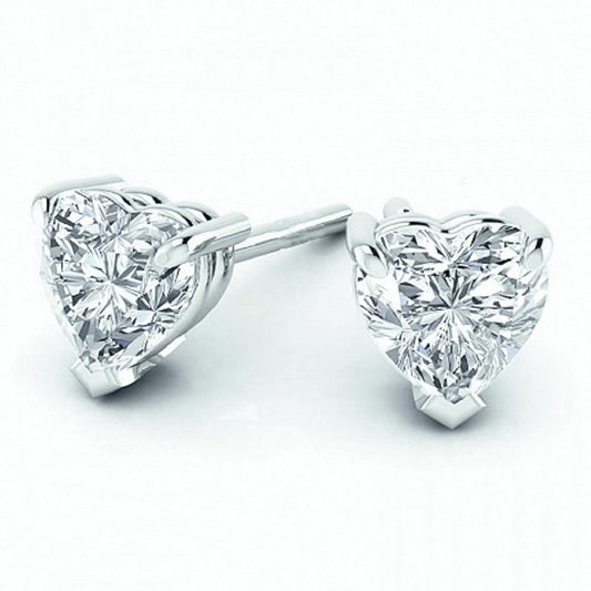 Orecchino da donna in oro bianco massiccio con diamanti a taglio cuore da 2 ct. - harrychadent.it
