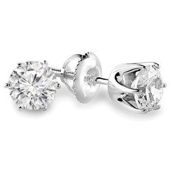 Orecchino A Borchie Con Vero Diamante Solitario Da 0,74 Ct Con Taglio A Brillante Rotondo
