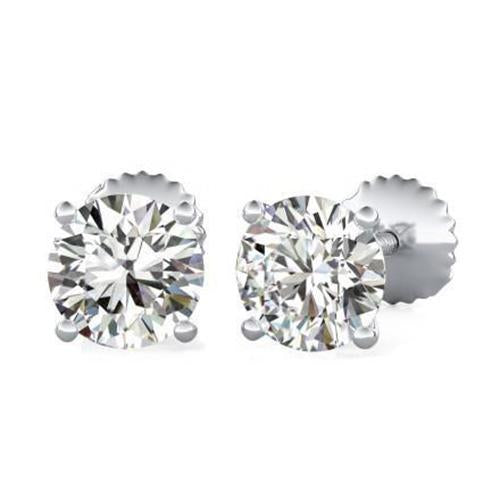 Orecchino A Bottone Con Vero Diamante Solitario Da 1,5 Ct