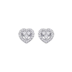 Orecchino A Bottone Da Donna Con Naturale Diamante Tondo Taglio Brillante Da 1,30 Carati In Oro Bianco 14K