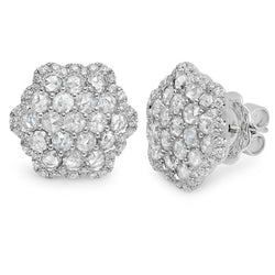 Orecchino A Lobo Con Vero Diamante Da 3.20 Carati. Oro Bianco 18K