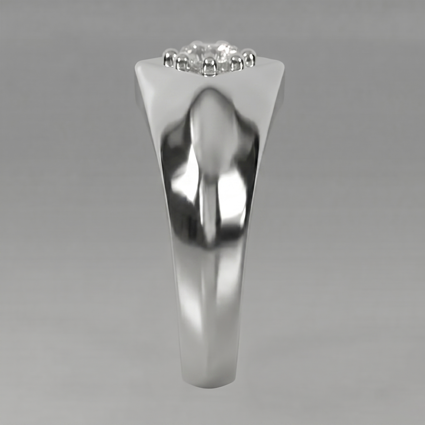 Oro Bianco Anello da Uomo Reale Diamante