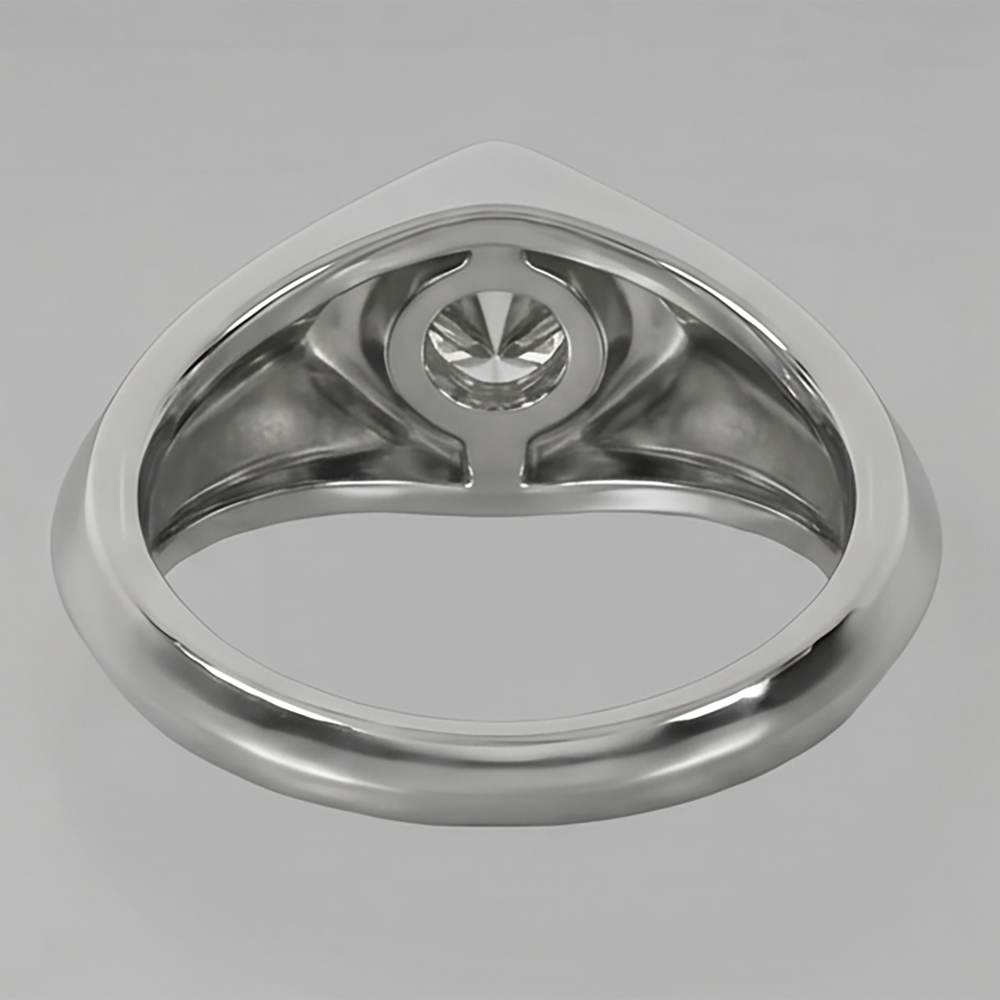Oro Bianco Anello da Uomo Reale Diamante