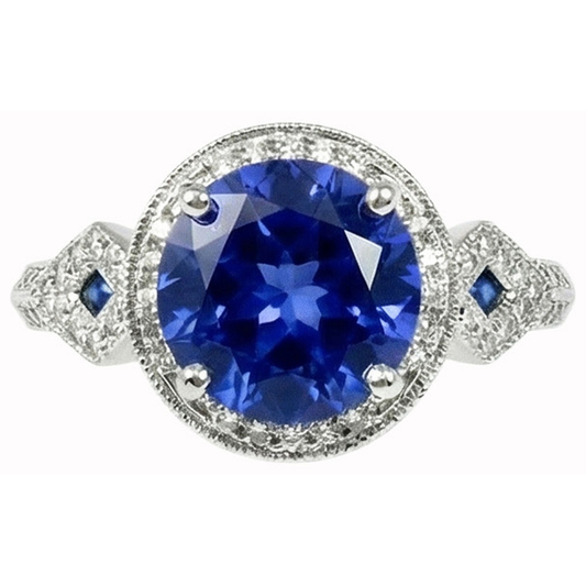 vero round diamante 6carati anello vista frontale