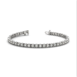 Oro Bianco 14K Genuino Diamanti Taglio Rotondo 6.60 Carati Lady Milgrain