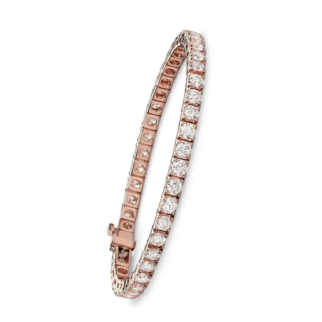 Oro Rosa Bracciale Con Genuino Diamanti