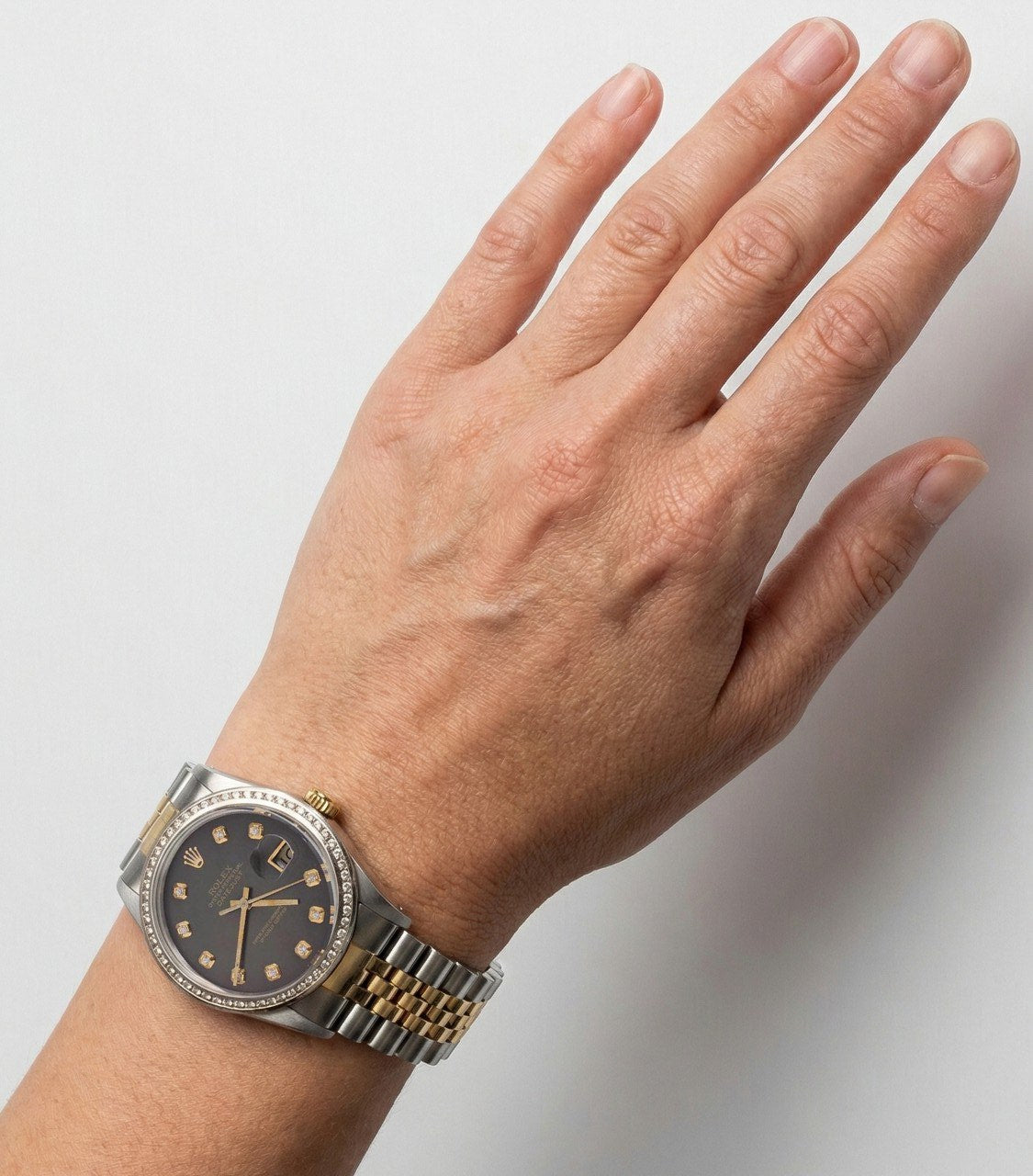 Orologio Rolex Datejust Orologio da uomo con castone a due toni e diamanti