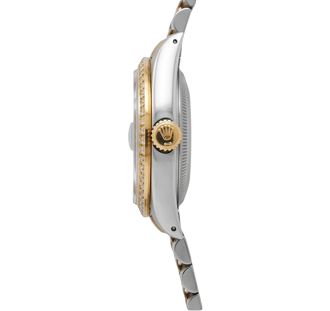 Orologio Rolex Datejust con quadrante color champagne e lunetta in oro e acciaio IMPOSTAZIONE RAPIDA
