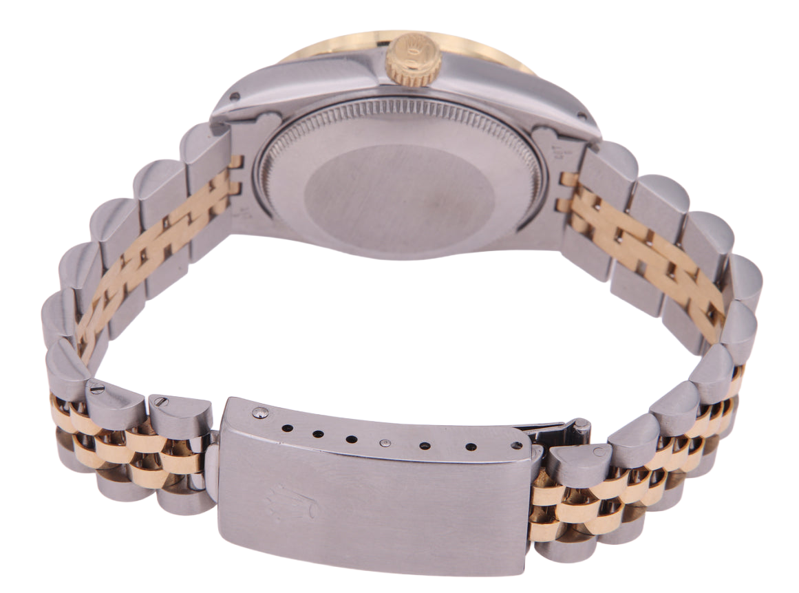 Orologio Rolex Datejust di medie dimensioni 31 mm bianco madreperla quadrante diamanti lunetta diamanti bracciale giubileo acciaio inossidabile e oro