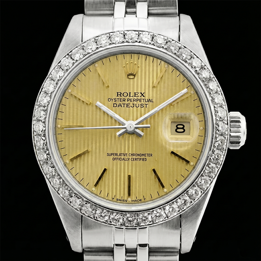 Orologio da donna Datejust con bracciale giubileo in acciaio inossidabile e quadrante a bastoncino Rolex