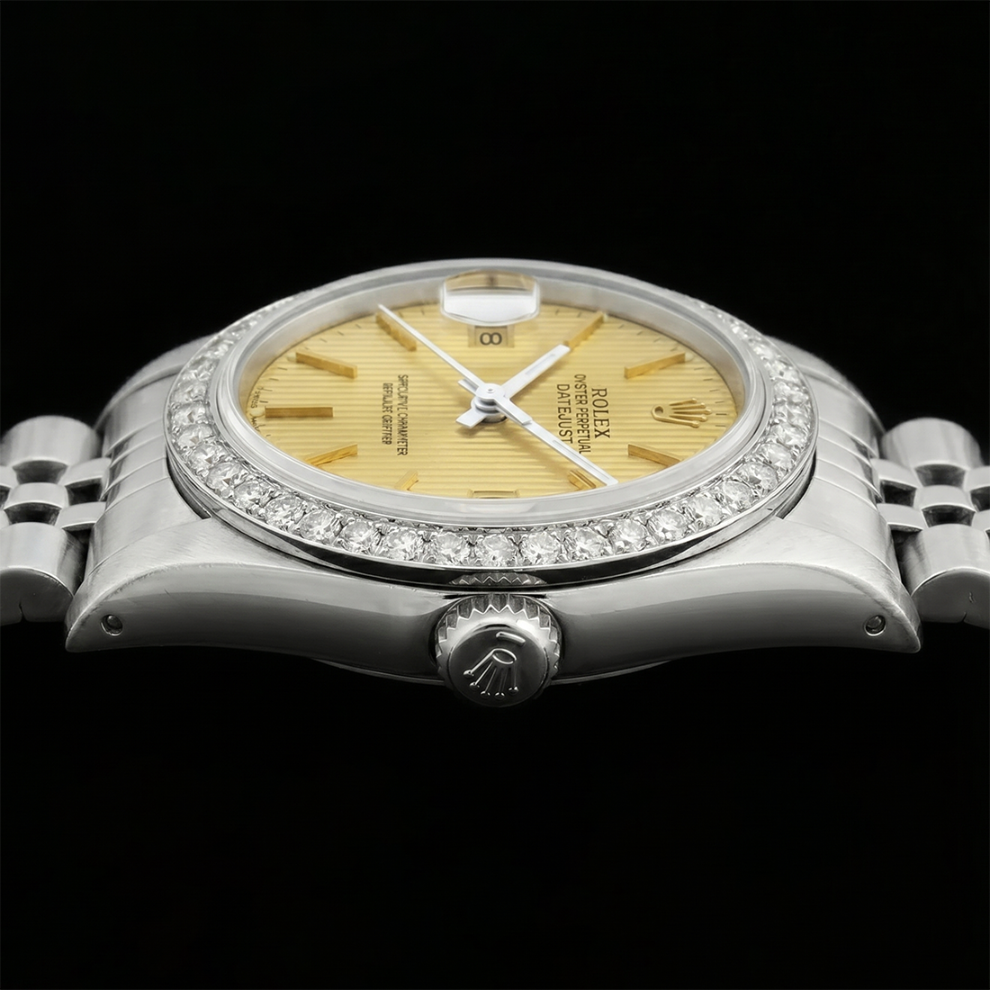 Orologio da donna Datejust con bracciale giubileo in acciaio inossidabile e quadrante a bastoncino Rolex
