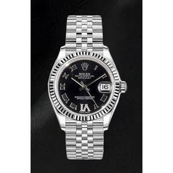 Orologio da donna Rolex Date-Just viola scuro con quadrante romano in acciaio inossidabile da 31 mm