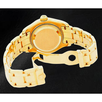 Orologio da donna Rolex Pearlmaster in madreperla con diamanti e oro giallo 18 carati