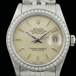 Orologio da donna con bracciale giubileo in acciaio inossidabile Datejust quadrante bianco a bastoncino Rolex