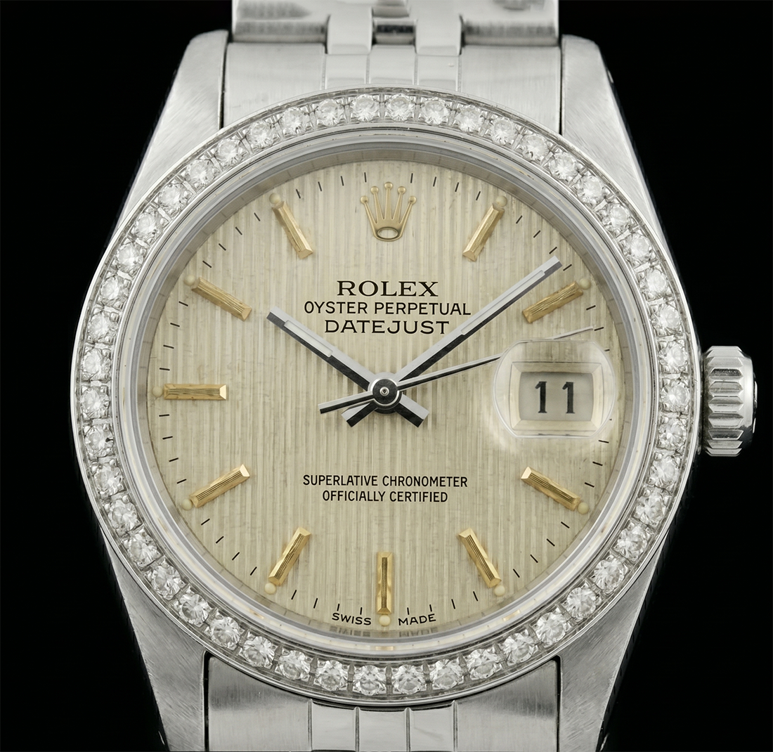Orologio da donna con bracciale giubileo in acciaio inossidabile Datejust quadrante bianco a bastoncino Rolex