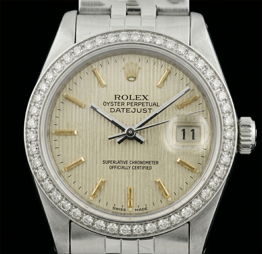 Orologio da donna con bracciale giubileo in acciaio inossidabile Datejust quadrante bianco a bastoncino Rolex