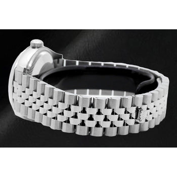 Orologio da donna in acciaio con quadrante luminoso color salmone da 31 mm, Rolex Date-just