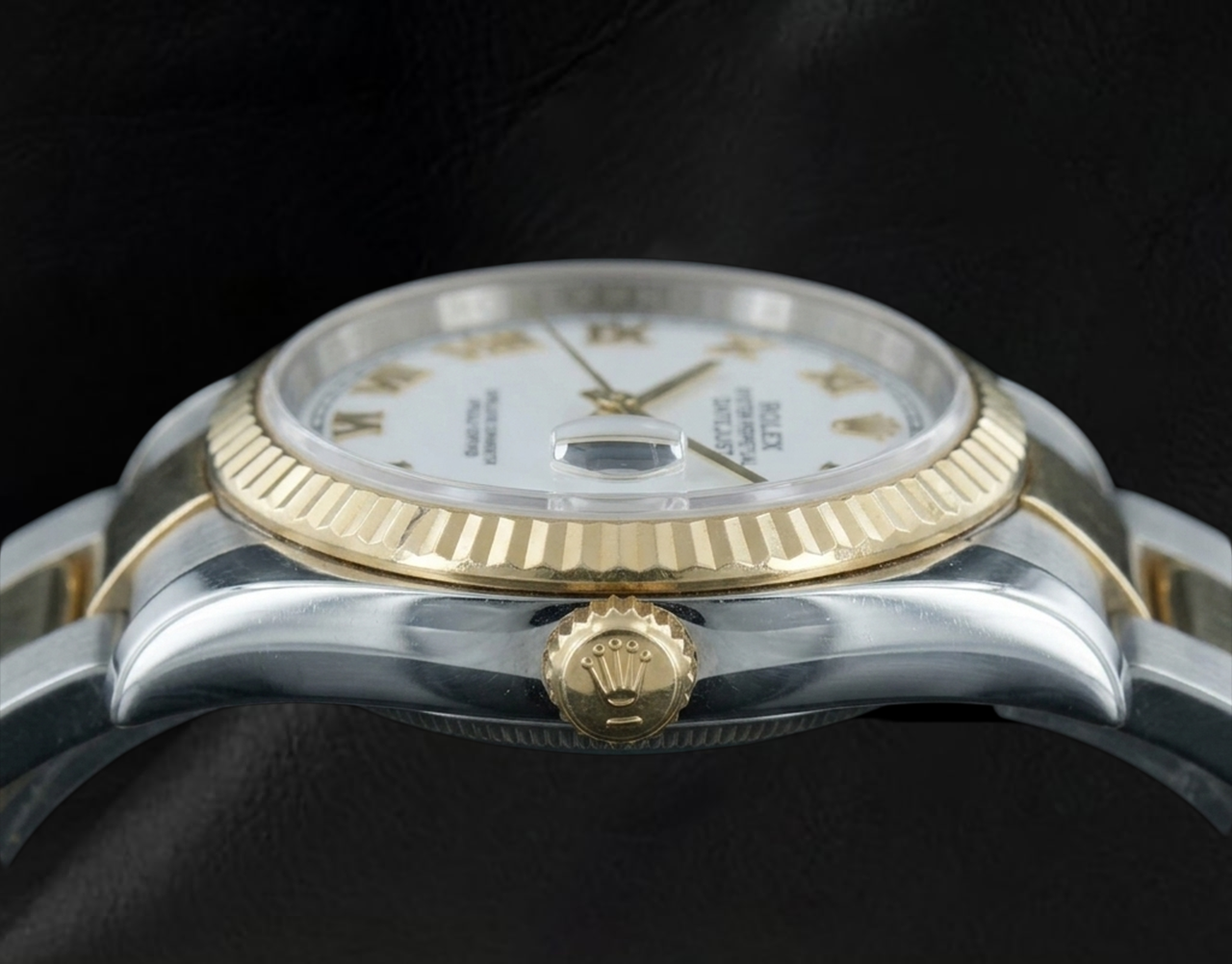 Orologio da uomo Rolex Datejust 36 mm con bracciale ostrica bicolore, quadrante bianco, IMPOSTAZIONE RAPIDA