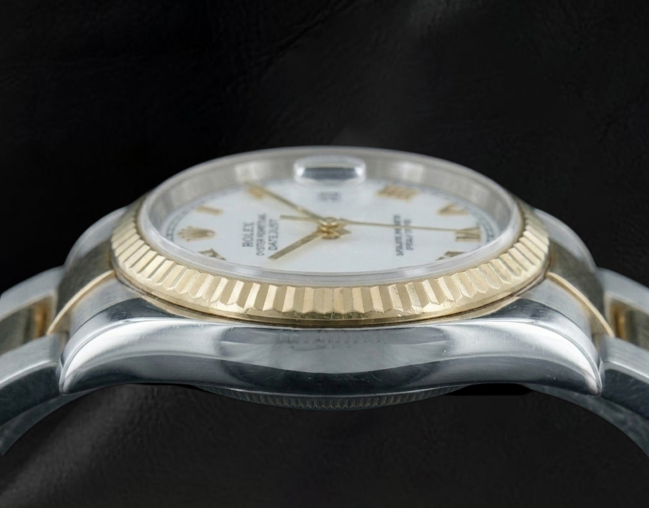 Orologio da uomo Rolex Datejust 36 mm con bracciale ostrica bicolore, quadrante bianco, IMPOSTAZIONE RAPIDA