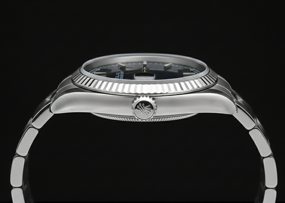Orologio da uomo Rolex ostrica perpetua con quadrante nero romano in acciaio inossidabile