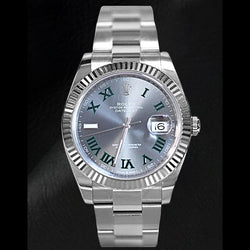 Orologio Rolex Datejust 41 Wimbledon con Quadrante Ardesia in Acciaio Inox