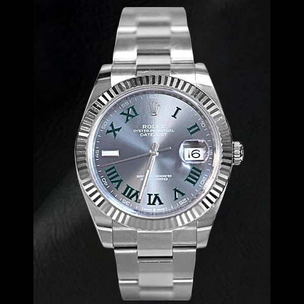 Orologio Rolex 126334 Datejust 41 Wimbledon Slate Dial in acciaio inossidabile