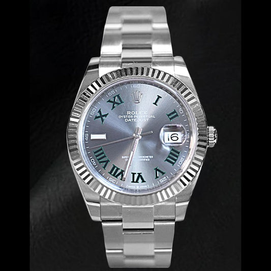 Orologio Rolex 126334 Datejust 41 Wimbledon Slate Dial in acciaio inossidabile