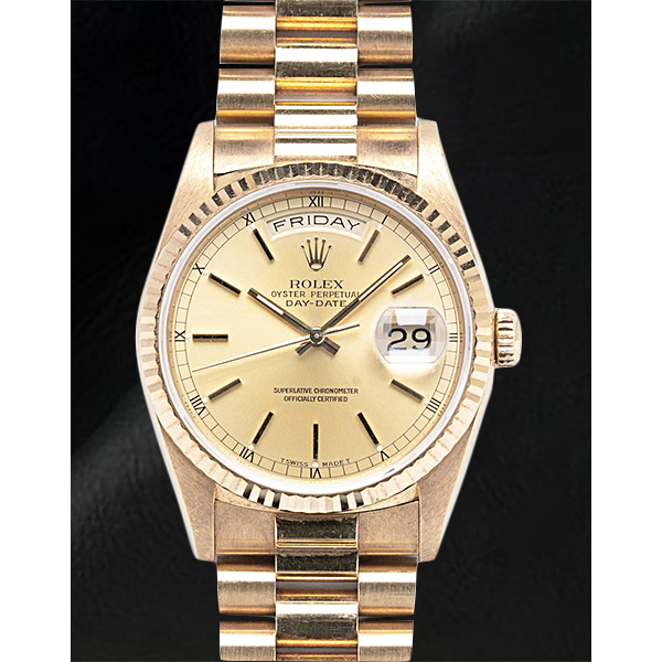 Orologio Rolex 18238 Day-Date 36 con quadrante in oro giallo
