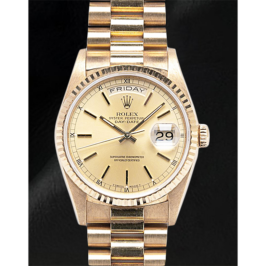 Orologio Rolex 18238 Day-Date 36 con quadrante in oro giallo