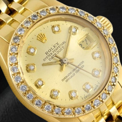 Orologio Rolex Datejust 26 mm Champagne Diamond Dial President Oro Giallo