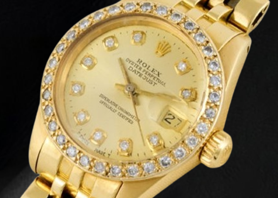 Orologio Rolex Datejust 26 mm Champagne Diamond Dial President Oro Giallo